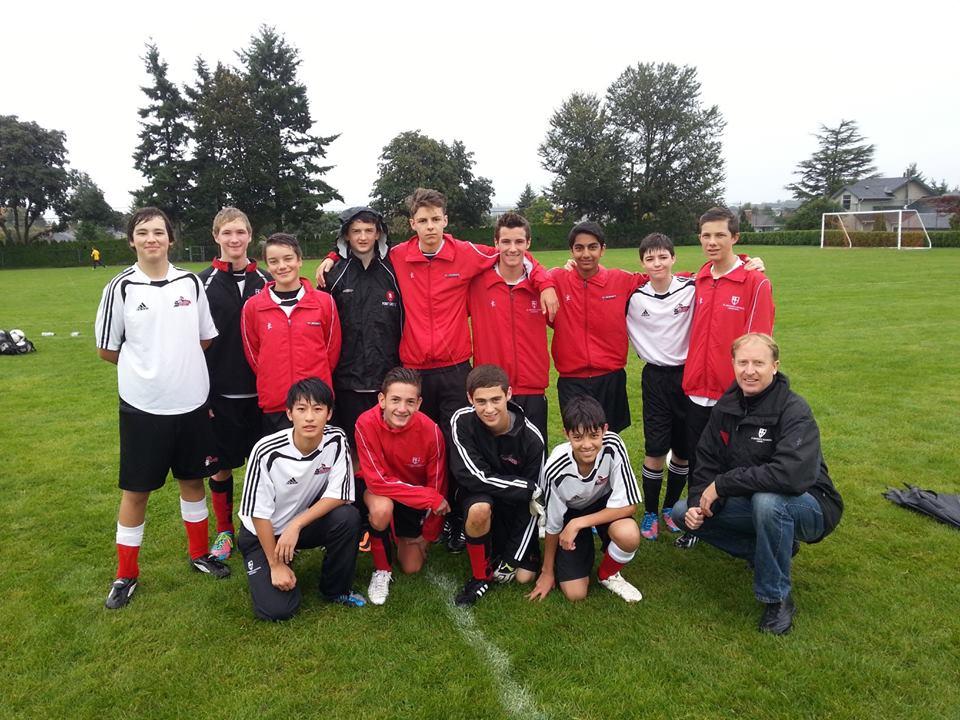 The Junior B soccer team at their first tournament