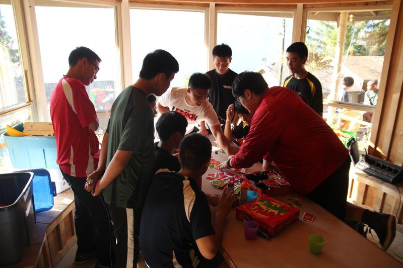 A group of Harker Hall boys meet for round of board games 