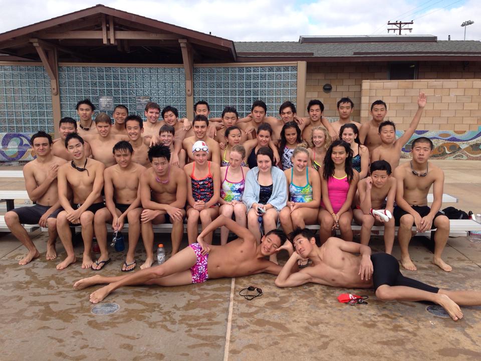 A group photo of WPGA and St. George's swimmers.