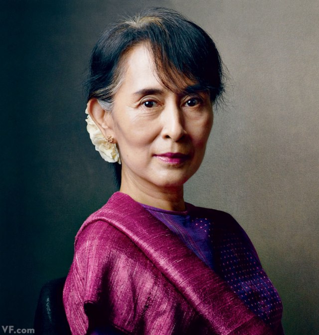 An photograph of Aung San Su Kyi shot in Los Angeles. 