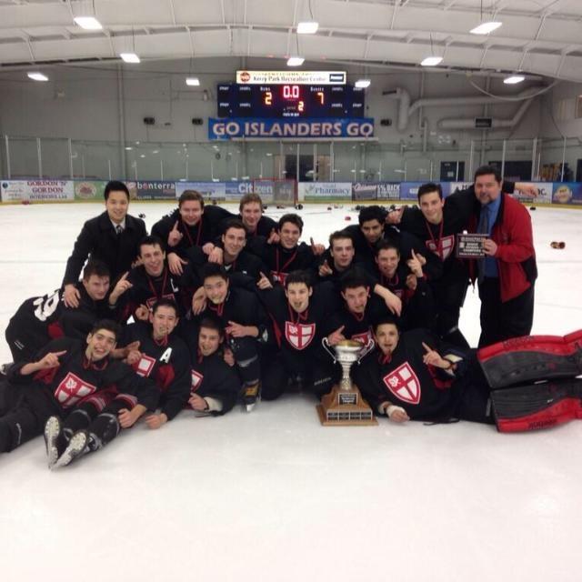 The St. Georges varsity team after beating Shawnigan lake 7-2 in the final. 