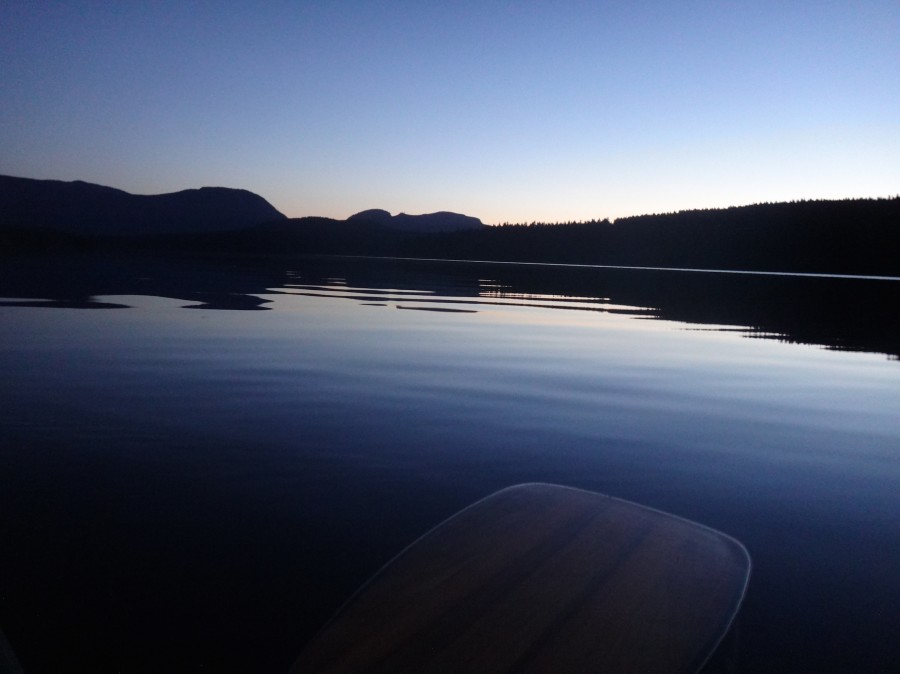 A view the boys enjoyed as they paddled toward land at about 5:00AM in the morning. 