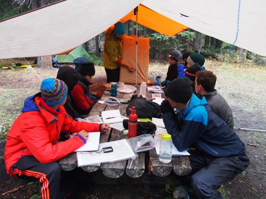 Ms. Tutsch's group got up early on a morning to learn about longitude and latitude with Shawn Kangro.