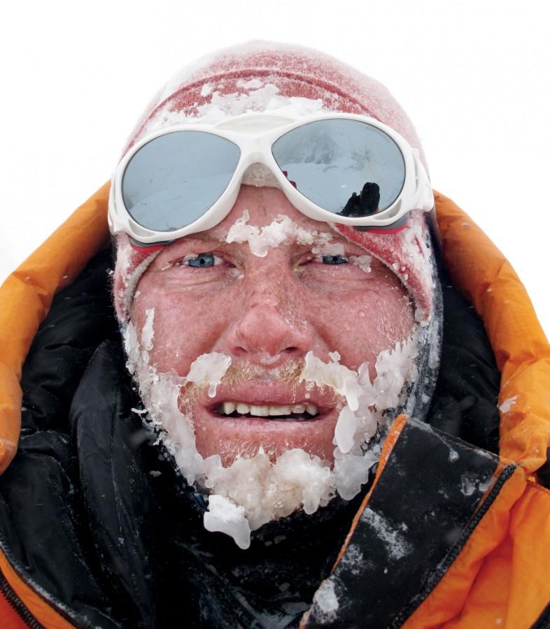 An selfie of Cory Richards after he was caught up in an avalanche. 