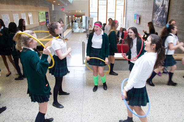 York House girls hula-hooping