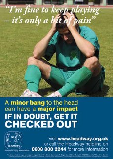 A poster showing not to take symptoms of a concussion lightly. 