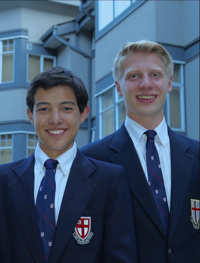 Jorge and Jack outside of Harker Hall