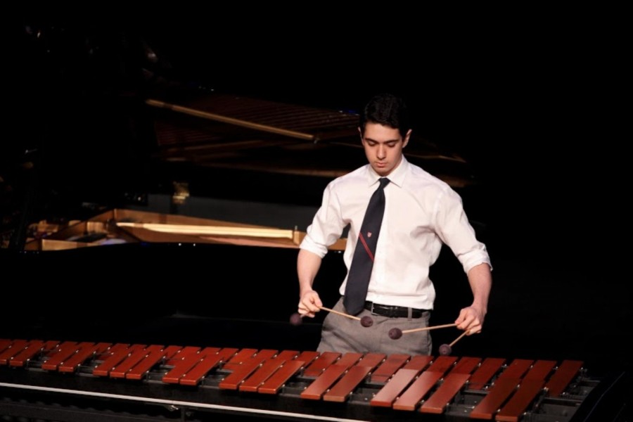 Zach Masri (12) displaying his amazing talent playing the marimba 