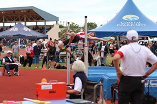 Sam Wooder (Grade 8) clearing the bar in the grade 8 boys high jump