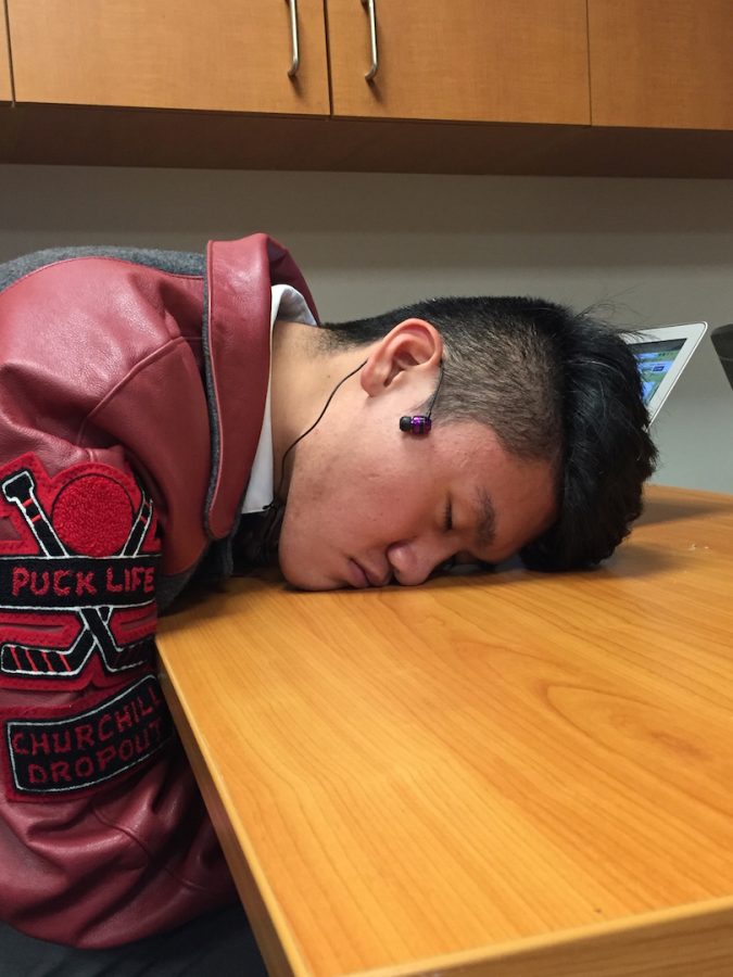 A sleep deprived student