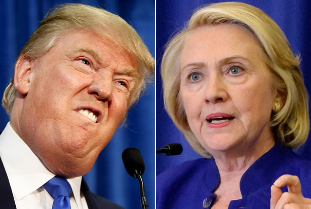 Trump and Hilary are facing off tonight in the presidential election.
