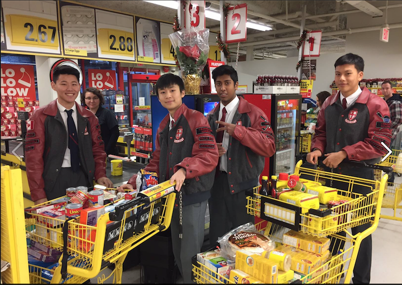 Grade 12 students shopping for their hampers at No Frills 