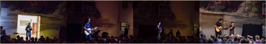 Isaac Shaha, Michael Lau, Ryan Karimi and Luke Lu performed during the Arts Week Grad Assembly.
