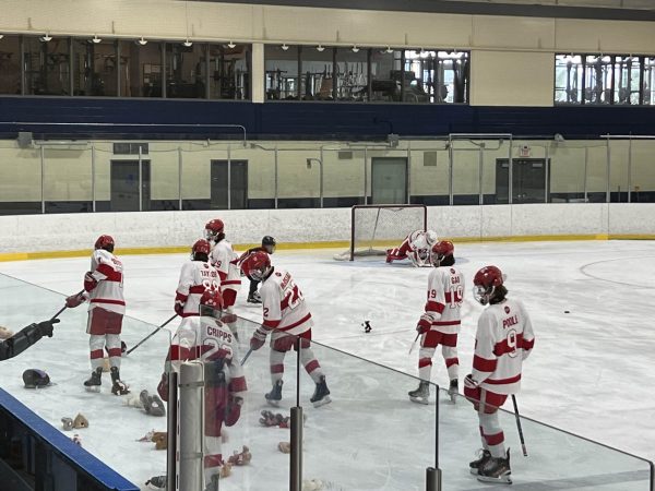 St. Georges players help clear the ice of bears