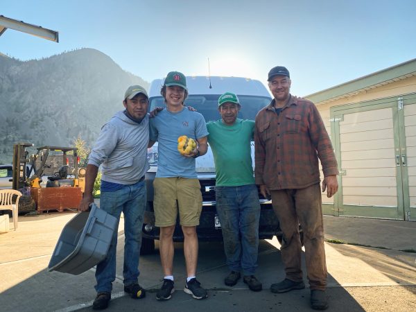 Alan McLachlan 24, with his coworkers Luis, Andres, and Yuri (Left to Right)