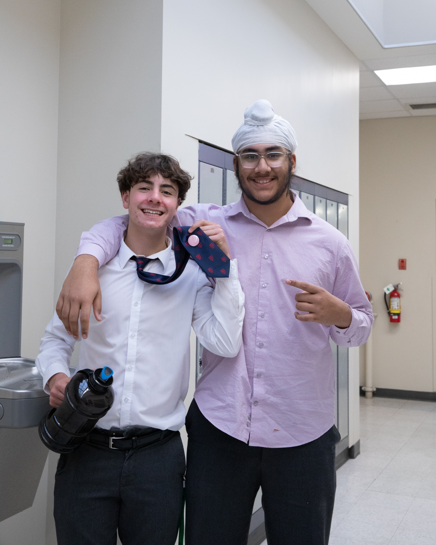 Inno De Cotiis (26) and Sehej Chaggar (26) showing off their pink spirit