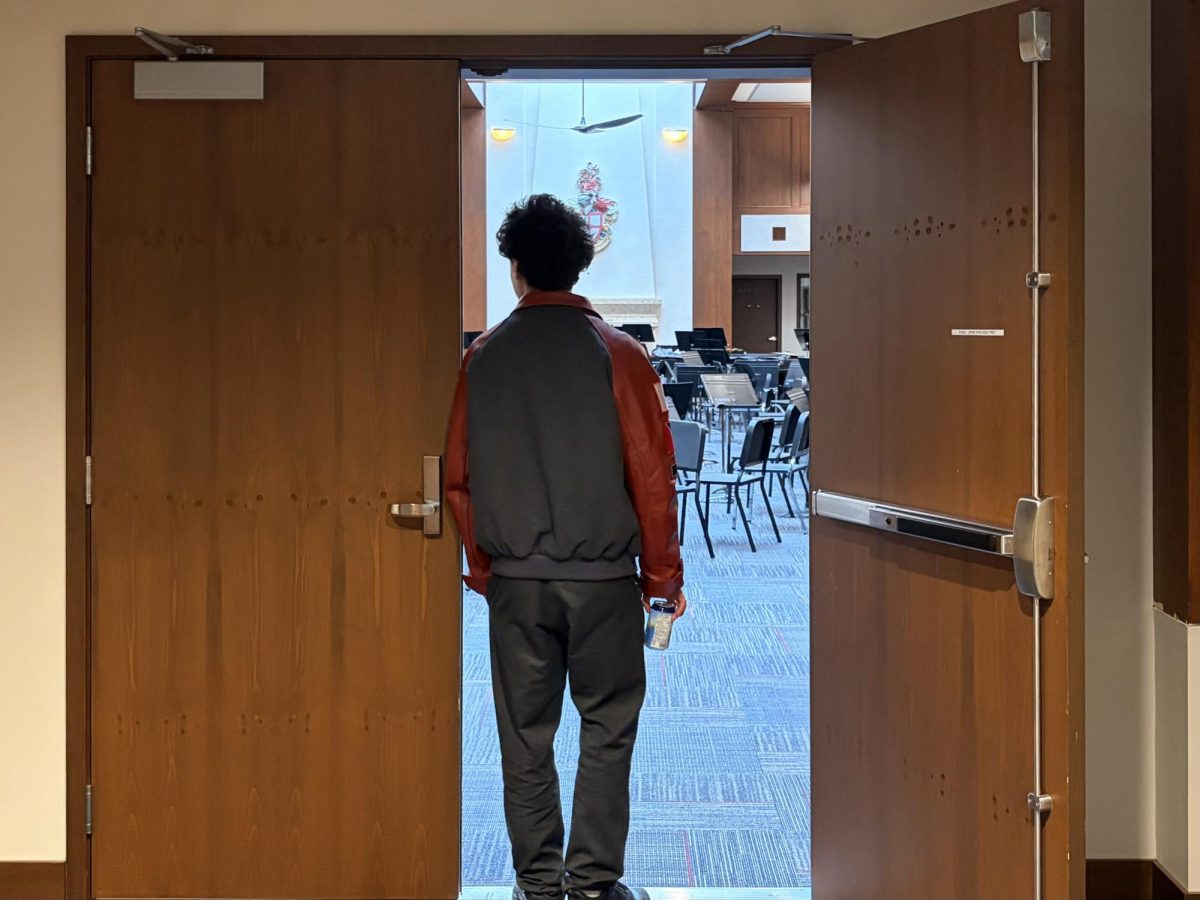 K. Kusumoto(‘27) gazes into McLean Hall.